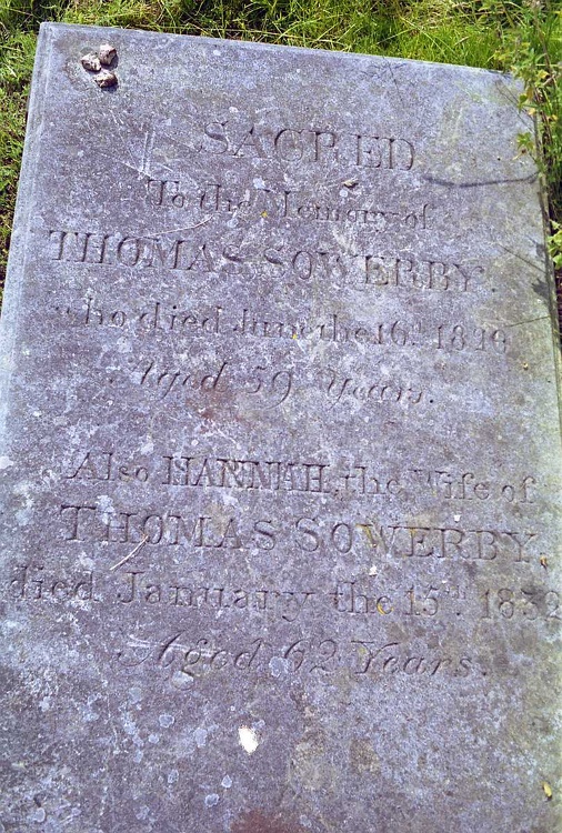 Thomas & Hannah Sowerby grave, Messingham, Lincolnshire