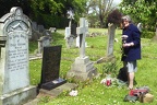 Hilda attending Parents grave at Manor Road Cemetery, Scarborough