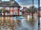 Submerged car, Foss Island Road, York. Dec 2015 floods.