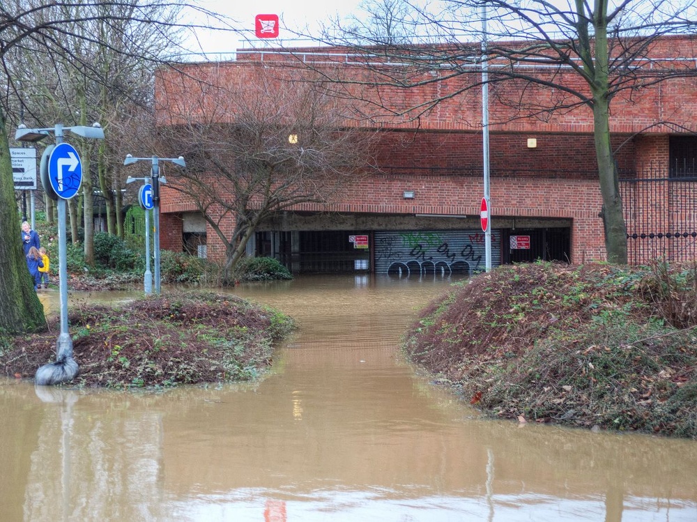 Foss Bank Car Park, York flooding, Dec 2015