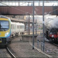 Tranpennine Express DMU and Flying Scotsman at York