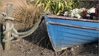 Blue Boat with Flowers