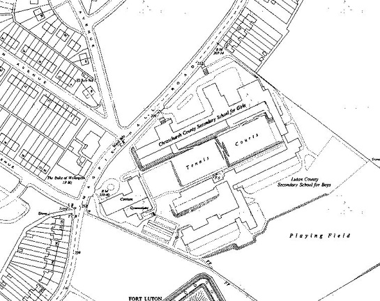Christchurch Secondary Modern School for Girls (Chatham) OS1950s.jpg