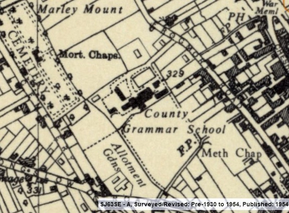 Market Drayton County Grammar School OS1954.jpg